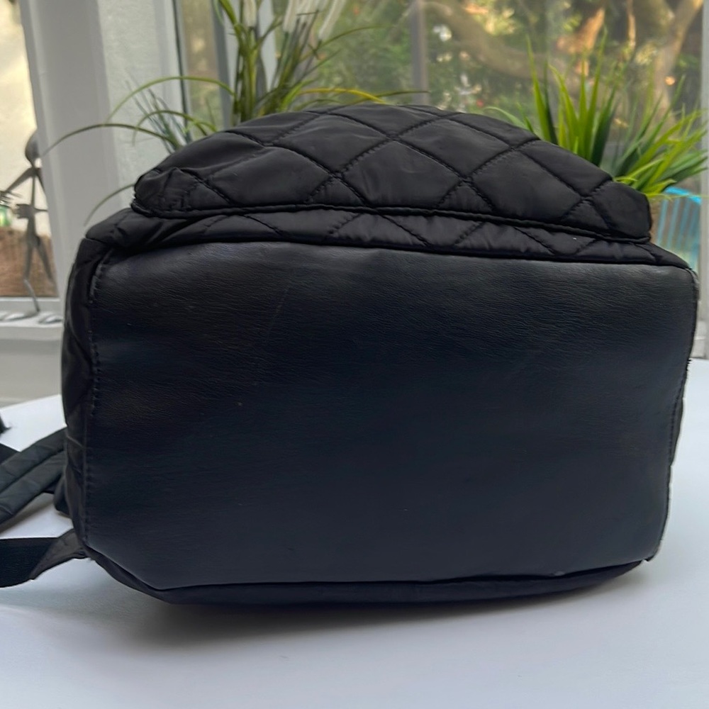 Embroidered Roses Black Quilted Backpack - Picture 9 of 16